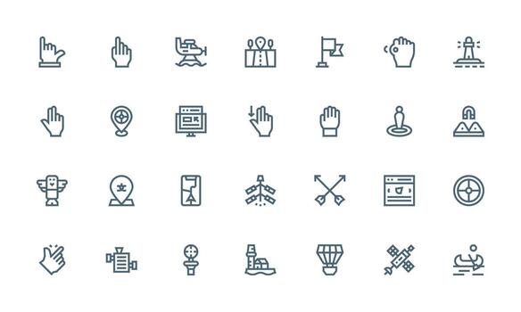 28 Bold Line Vectors for Navigation Theme Icon Set for Web