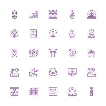 25 medio carrera contorno diseños para planta de semillero íconos escalable íconos para multiplataforma interfaces vector