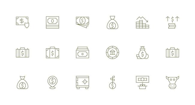 Minimal Line Icons from Assets Set with 18 Vectors Customizable Icon Series for Mobile Screens