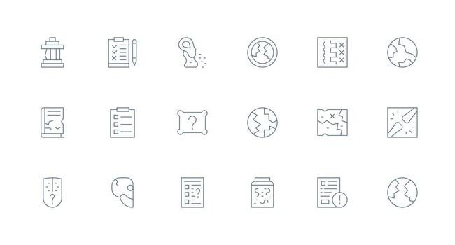 18 Minimal Line Icons for Incomplete Graphics Pixel Perfect Icons for Modern Apps vector