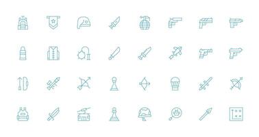Tactical Visual Pack containing 32 Thin Line Icons Digital Product Icons for Fast Delivery vector