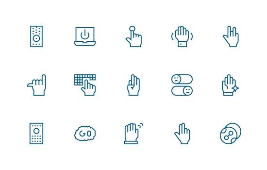 15 regular línea estilo íconos desde activar colección ligero icono serie vector