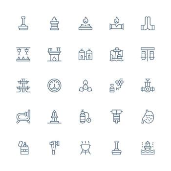 Medium Stroke Outline Icons from Gas Set with 25 Vectors Flexible Icon System for Web Interfaces