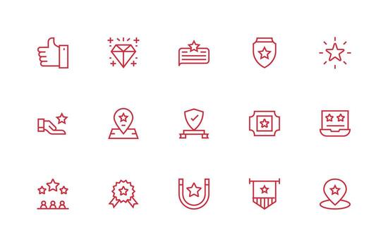 regular línea estilo excelente íconos con 15 vectores interfaz icono colección para diario proyectos