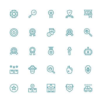 calidad diseño íconos presentando 25 en medio carrera contorno estilo interfaz icono colección para diario proyectos vector