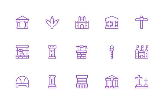 Roca icono colección con 15 regular línea diseños limpiar icono conjunto icono paquete para ui proyectos vector