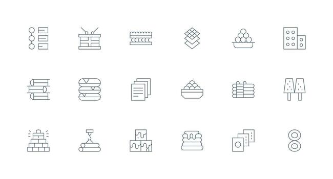 Stack Set with 18 Minimal Line Icons Digital Icon Collection vector