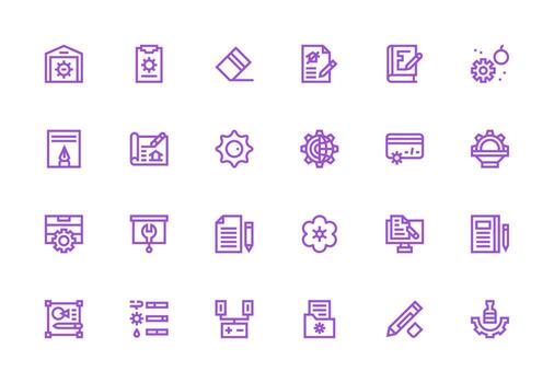 24 Icons for Modify in Thick Line Line Format Professional Icon Pack for Development Work vector