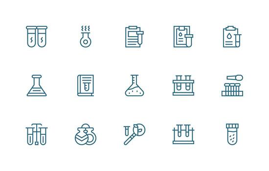 15 Icons for Experimentation in Regular Line Format Icon Pack for UI vector