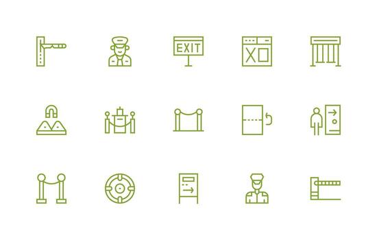 Exit Set with 15 Regular Line Icons UI and UX Focused Icon Collection vector