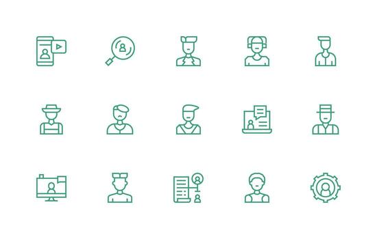 Account Management Visual Pack containing 15 Regular Line Icons Digital Icon Collection vector