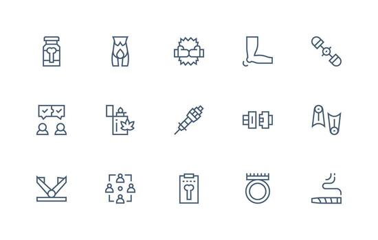 Regular Line Icons from Joint Set with 15 Vectors Line Icon Collection
