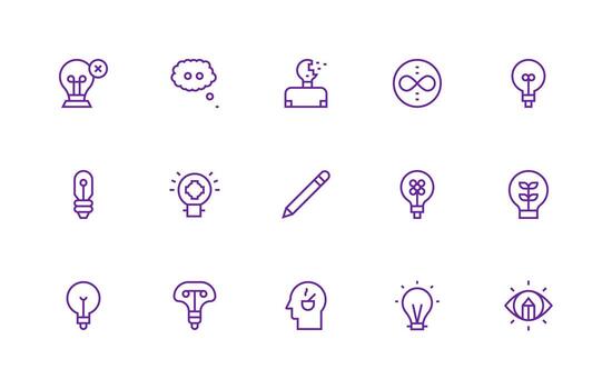 Concept Set with 15 Regular Line Icons Fully Editable Icon Set for Web vector