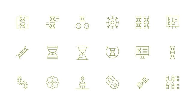 18 Minimal Line Icons for Dna Graphics Interface Icon Collection for Daily Projects vector