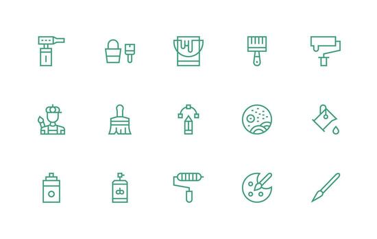 regular línea íconos desde pintar conjunto con 15 vectores rápido acceso íconos para ui desarrollo