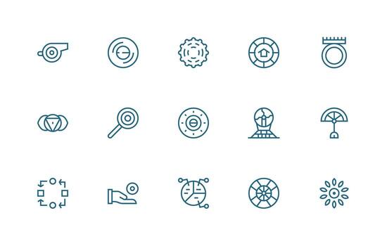 15 íconos para circular en regular línea formato esencial icono colección vector