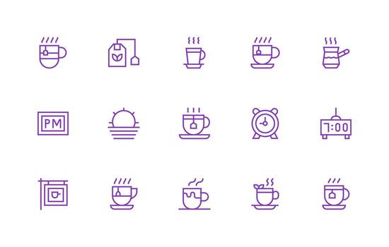 15 Regular Line Icons for Afternoon Graphics Icons Built for Visual Consistency Pack vector