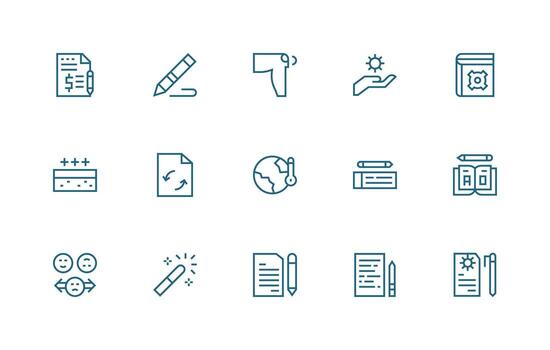 Change Icon Set with 15 Regular Line Graphics Icon Set for Apps vector