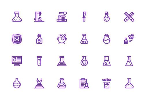 24 Flask Icons in Thick Line Line Aesthetic Neatly Designed Icons for Web Platforms vector
