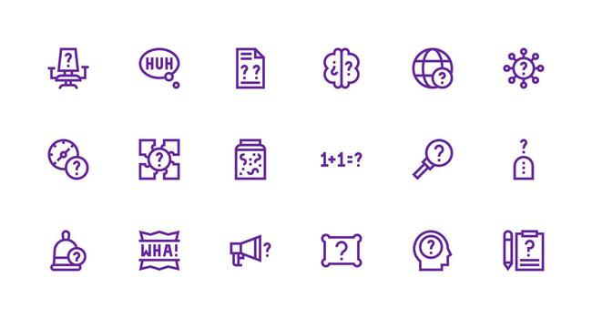 Unknown Icon Collection with 18 Strong Stroke Line Designs Responsive Icon Set for Flexible Layouts vector