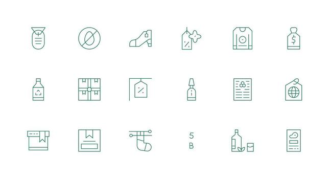 etiqueta visual paquete conteniendo 18 mínimo línea íconos de múltiples fines icono conjunto vector