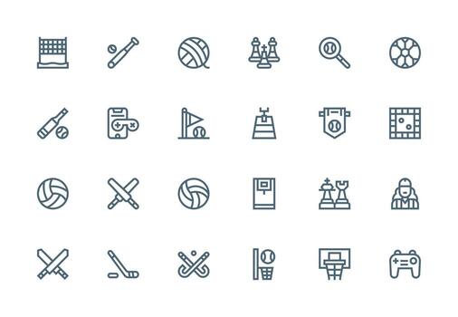 24 Thick Line Line Icons for Gameplay Graphics User Interface Icons for Digital Products vector