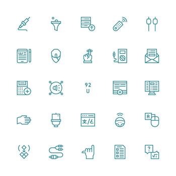entrada presentando 25 íconos en medio carrera contorno diseño bien estructurado íconos para creativo utilizar vector