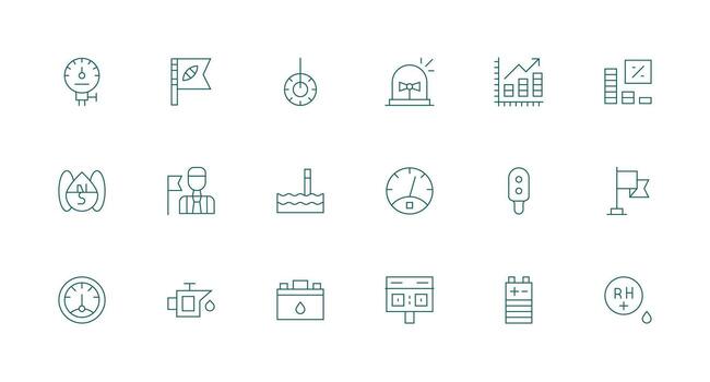 18 Minimal Line Vectors for Indicator Theme Complete Icon Set for Mobile Apps