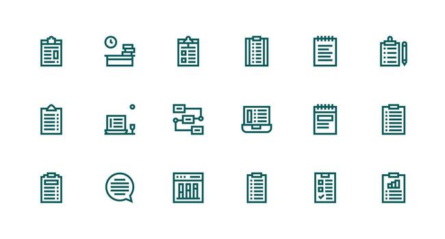 18 fuerte carrera línea vectores para Tareas tema funcional icono serie
