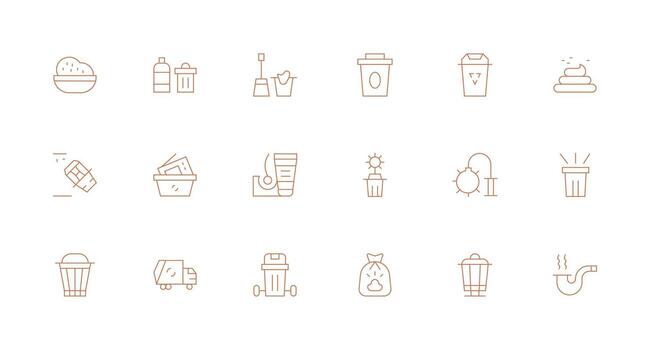 Disposal featuring 18 Icons in Minimal Line Design Minimal Icon Set for Interface Projects vector