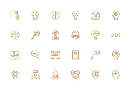 problema resolviendo icono conjunto con 24 grueso línea línea gráficos organizado paquete para proyecto bienes vector