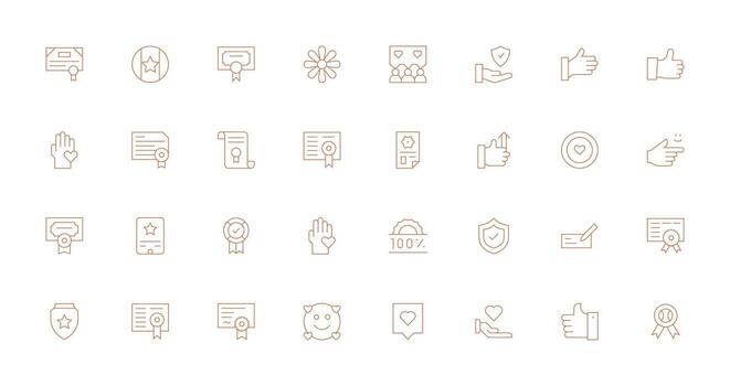 32 Thin Line Vectors for Endorsement Theme Interface Icons for Daily Use