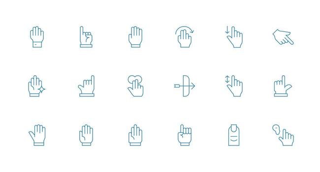 Cursor Set with 18 Minimal Line Icons Scalable Icons for Cross-Platform Interfaces vector