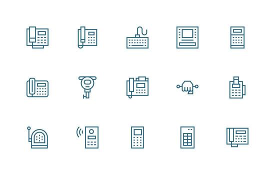 teclado presentando 15 íconos en regular línea diseño versátil icono colección para diseñadores vector