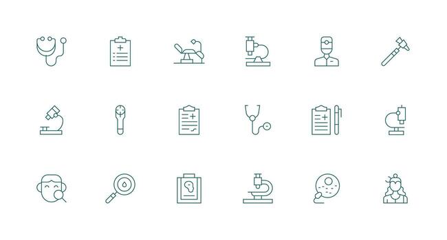 Examination featuring 18 Icons in Minimal Line Design Essential Icons for Rapid UI Building vector