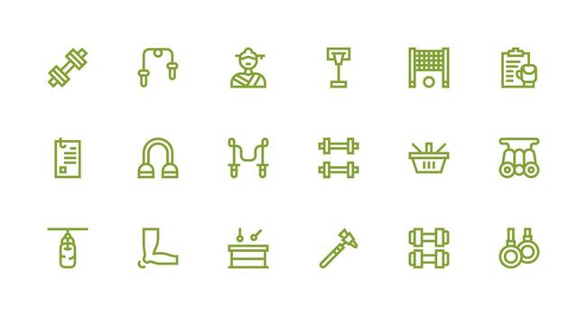 Strong Stroke Line Icons from Physical Set with 18 Vectors Professional Icon Pack for Development Work