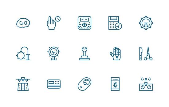 15 Regular Line Designs for Operation Icons Reusable Icon Set vector