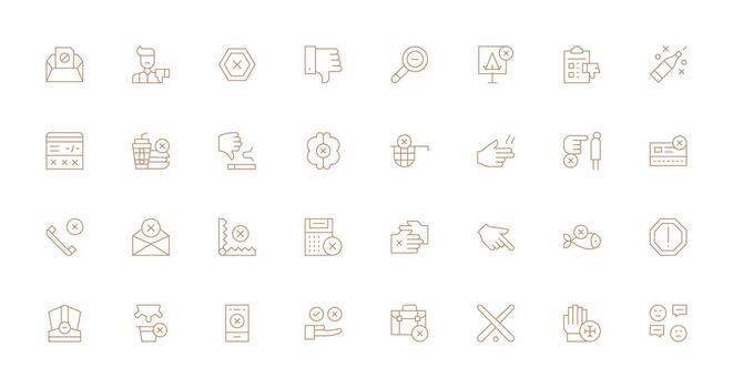 Thin Line Icons from Reject Set with 32 Vectors Complete Icon Set for Mobile Apps