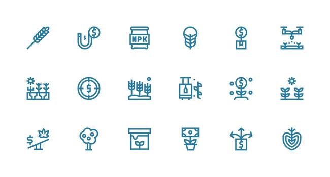 18 Icons for Yield in Strong Stroke Line Format Quick Access Icons for UI Development vector