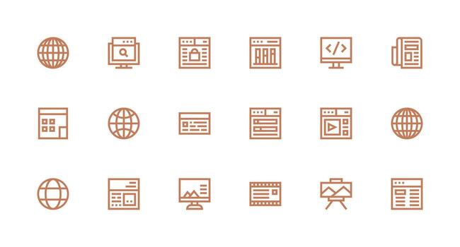 18 fuerte carrera línea íconos para web página gráficos limpiar icono conjunto icono paquete para ui proyectos vector