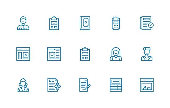15 Icons for Data Entry in Regular Line Format Scalable Icons for All Themes vector