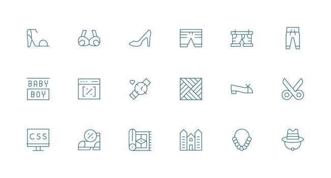 mínimo línea íconos desde estilo conjunto con 18 vectores detallado icono colección para diseño sistemas