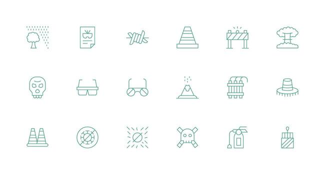 Minimal Line Icons from Hazard Set with 18 Vectors Icon Set for Projects