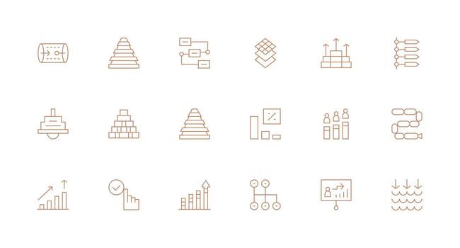 18 Minimal Line Vectors for Progression Theme Neutral Style Icons for Any Project