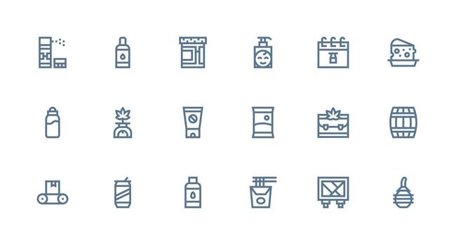 Strong Stroke Line Style Packaging Icons with 18 Vectors Flexible Icon System for Web Interfaces