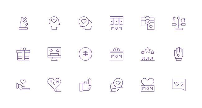 18 Minimal Line Vectors for Appreciation Theme UI and UX Focused Icon Collection