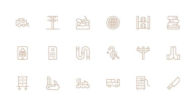 18 Minimal Line Icons for Utility Graphics Essential Icons for Rapid UI Building vector
