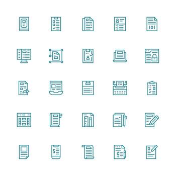 medio carrera contorno íconos desde formar conjunto con 25 vectores plano icono conjunto