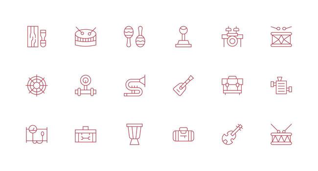 Minimal Line Icons from Instrumentation Set with 18 Vectors Creative Icon Set