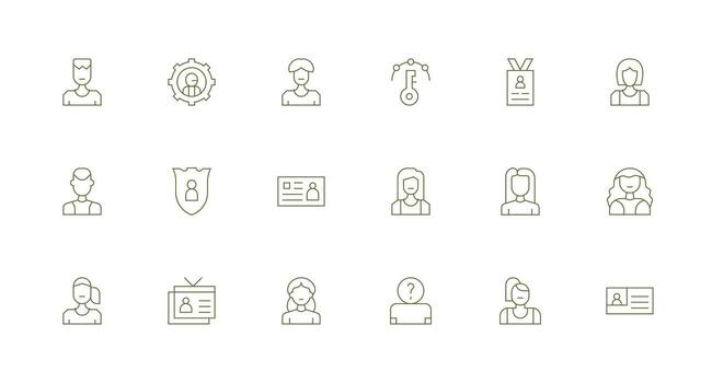 User Account including 18 Minimal Line Illustrations High-Resolution Icons for Any Platform vector